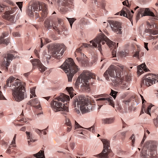 Teardrop Pear Czech Glass Beads, 6x9mm, Light Pink Rosaline