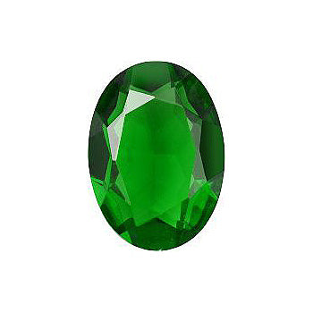 Oval Faceted Pointed Back (Doublets) Crystal Glass Stone, Green 3 Transparent (50260), Czech Republic