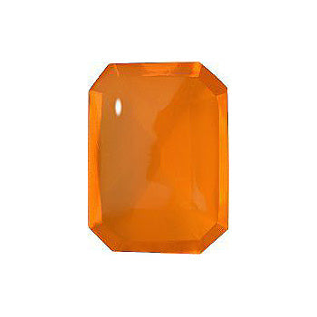 Octagon Cabochons Pointed Back Crystal Glass Stone, Orange 3 Transparent (90000), Czech Republic