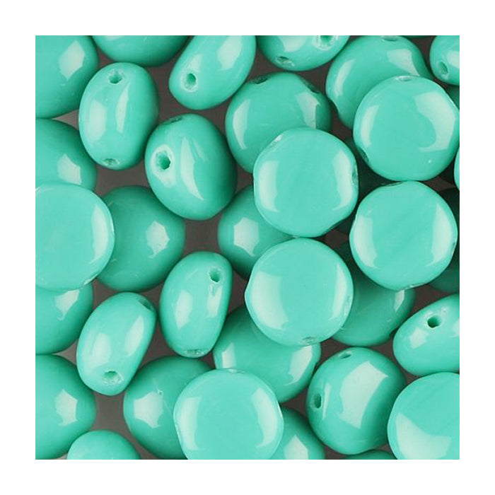 PRECIOSA Candy beads 2-hole round glass cabochon Turquoise Glass Czech Republic
