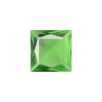 Square Faceted Pointed Back (Doublets) Crystal Glass Stone, Light Green 4 Transparent (50590), Czech Republic