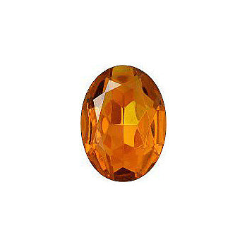 Oval Faceted Pointed Back (Doublets) Crystal Glass Stone, Orange 5 Transparent With Ab (90040-Abb), Czech Republic