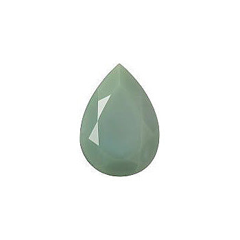 Pear Faceted Pointed Back (Doublets) Crystal Glass Stone, Light Green 6 Opaque (53100), Czech Republic