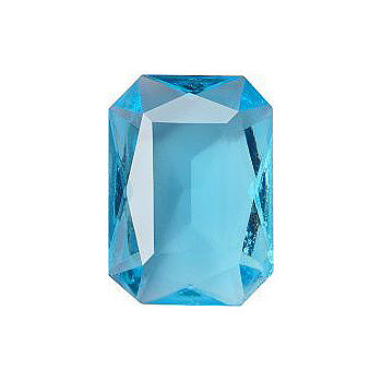 Octagon Faceted Pointed Back (Doublets) Crystal Glass Stone, Aqua Blue 4 Transparent (60020), Czech Republic