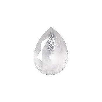 Pear Faceted Pointed Back (Doublets) Crystal Glass Stone, White 2 With Silver (Milky-White-Ag), Czech Republic