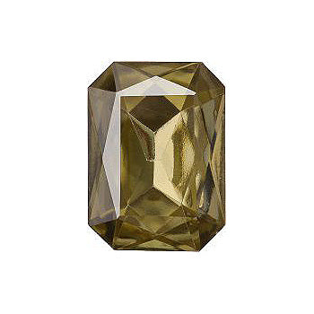 Octagon Faceted Pointed Back (Doublets) Crystal Glass Stone, Yellow 11 Transparent With Chrome (10010-Chr), Czech Republic