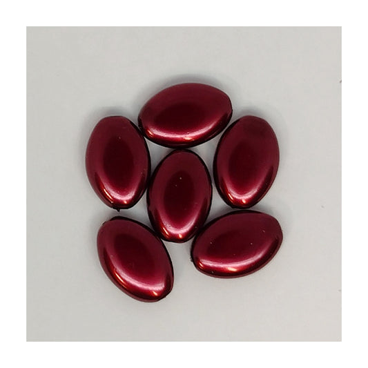 Imitation pearl glass beads oval Burgundy Glass Czech Republic