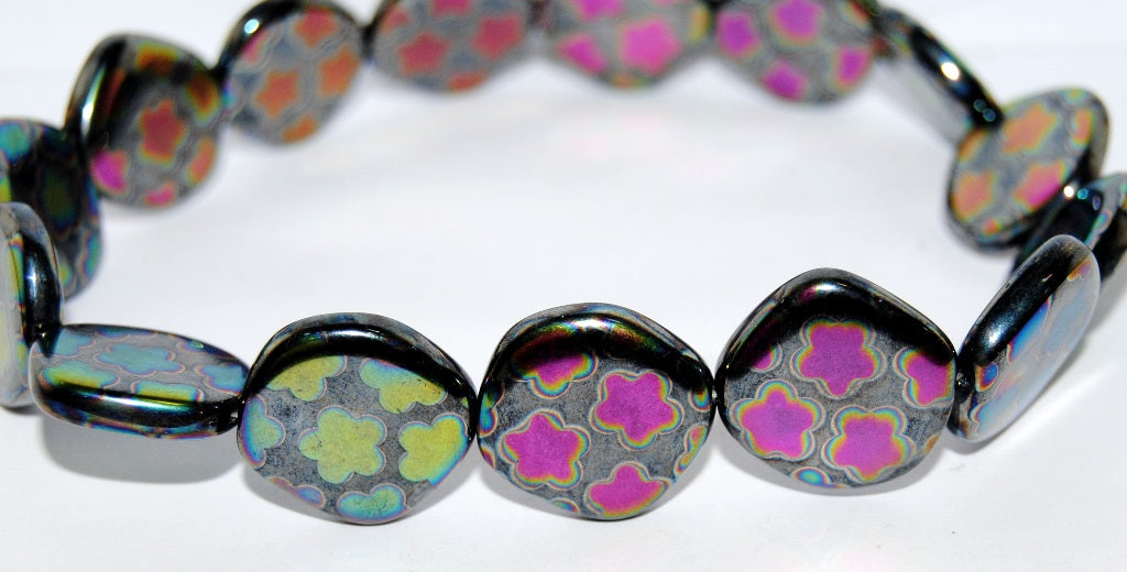 Flat Semi Round Pressed Glass Beads, (2314400 281012), Glass, Czech Republic