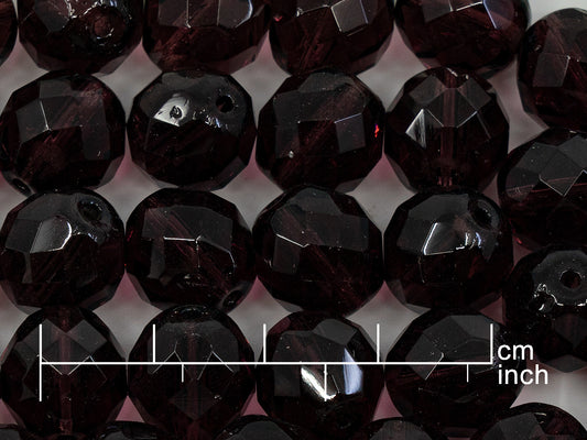 OUTLET 250g Fire Polished Round Faceted Beads, 12 mm, Transparent Light Amethyst (151-19001-12x12-20040)