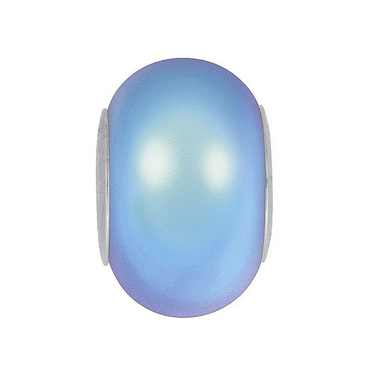 SWAROVSKI BeCharmed Pearl 5890 Charm big hole bead Crystal Pearl Iridescent Light Blue, Steel Glass Austria