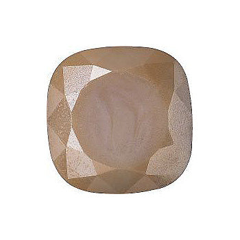 Rounded Square Faceted Pointed Back (Doublets) Crystal Glass Stone, Nude 3 Opaque With Velvet (71200-V), Czech Republic