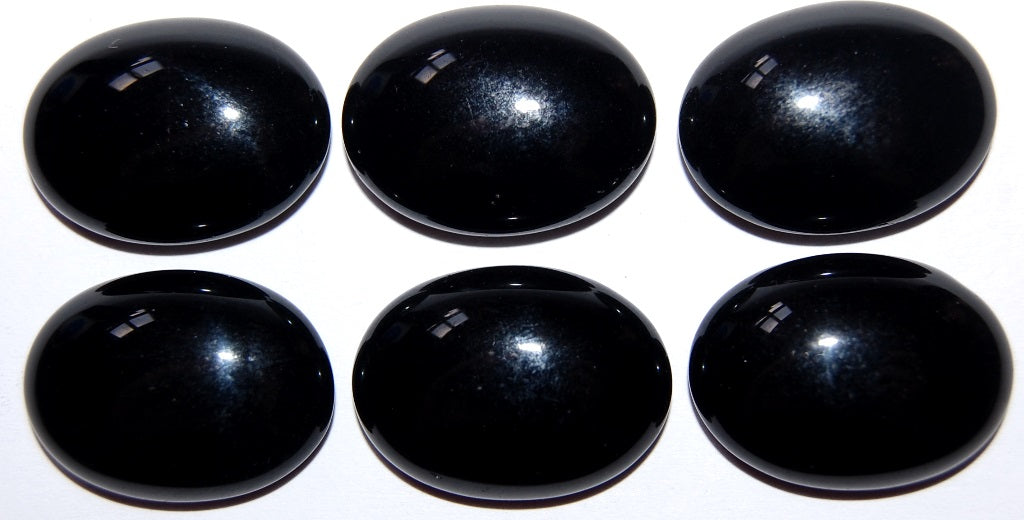 Cabochon Oval Flat Back, (), Glass, Czech Republic