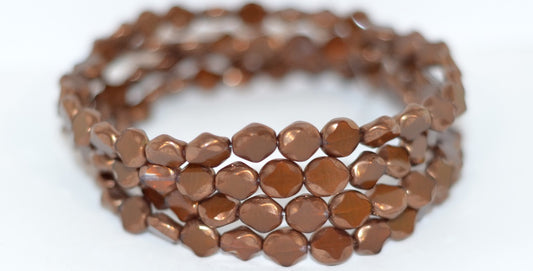 Table Cut Oval Beads, 16617 Bronze (16617 14415), Glass, Czech Republic