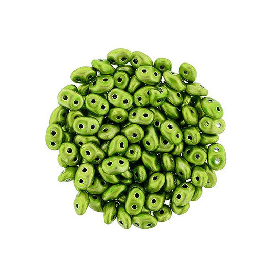 Matubo Superduo 2-hole czech pressed glass beads Metalust Apple Green Glass Czech Republic