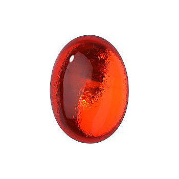 Oval Cabochons Flat Back Crystal Glass Stone, Orange 1 Transparent With Aluminium (90040-Al), Czech Republic