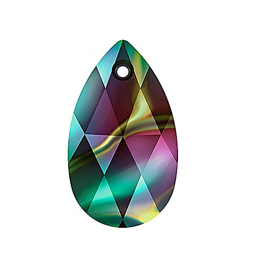 SWAROVSKI CRYSTALS pendant pear-shaped 6106 crystal stone with hole Dark Rainbow Crystal Glass Austria