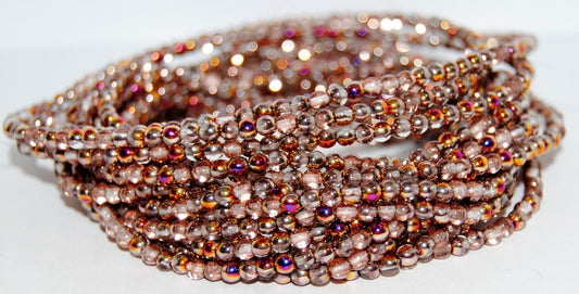 Round Pressed Glass Beads Druck, Crystal 29500 (30 29500), Glass, Czech Republic