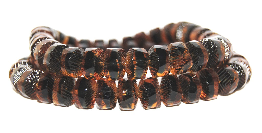 Faceted Cathedral Fire Polished Glass Beads, 37101 (37101), Glass, Czech Republic