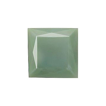Square Faceted Pointed Back (Doublets) Crystal Glass Stone, Green 2 Opaque (53100), Czech Republic