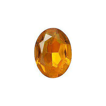 Oval Faceted Pointed Back (Doublets) Crystal Glass Stone, Orange 2 Transparent With Ab (10030-Abb), Czech Republic