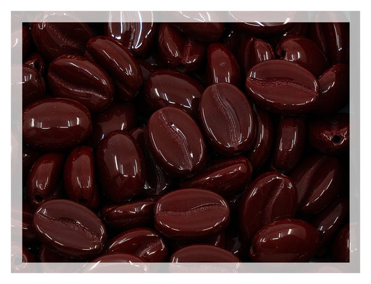 Glass Coffee Bean Beads Czech Republic, 11x8mm, Brown Red 13500