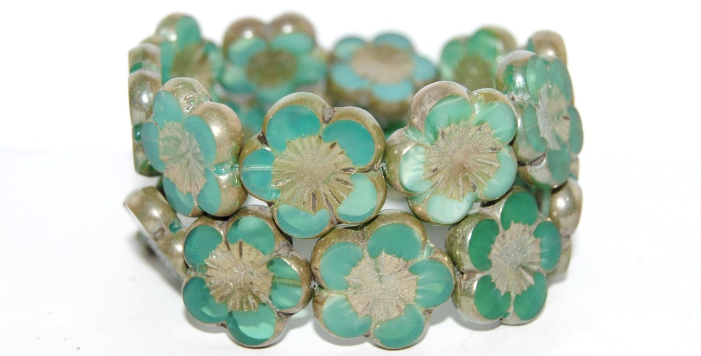 Table Cut Flower Beads Hibiscus, (21 61100B 43400), Glass, Czech Republic