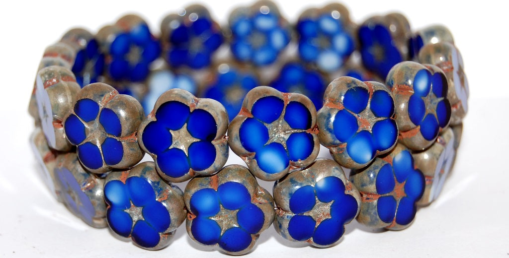 Table Cut Flower Beads, (37005 43400), Glass, Czech Republic