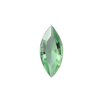 Navette Faceted Pointed Back (Doublets) Crystal Glass Stone, Light Green 7 Transparent (50570), Czech Republic