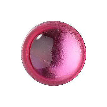 Round Cabochons Flat Back Crystal Glass Stone, Pink 15 With Silver (701090-K), Czech Republic