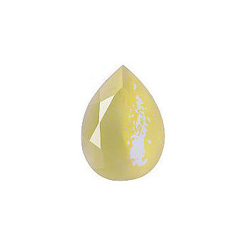 Pear Faceted Pointed Back (Doublets) Crystal Glass Stone, Yellow 5 Mexico Opals (16015), Czech Republic