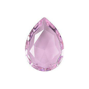 Pear Faceted Pointed Back (Doublets) Crystal Glass Stone, Pink 15 Transparent (70200-L), Czech Republic