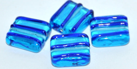 Czech Glass Hand Made Square Lampwork Beads, (D), Glass, Czech Republic