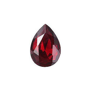 Pear Faceted Pointed Back (Doublets) Crystal Glass Stone, Red 9 Transparent With Chrome (90150-K-Chr), Czech Republic