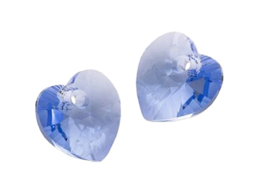 SWAROVSKI ELEMENTS pendant HEART 6228 crystal stone with hole Light Sapphire Glass Austria