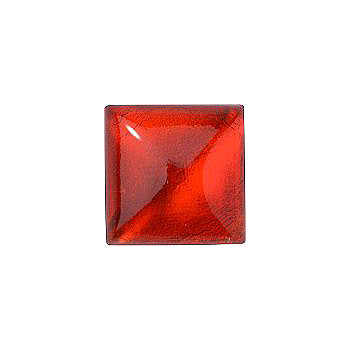 Square Cabochons Flat Back Crystal Glass Stone, Orange 5 With Silver (90049), Czech Republic