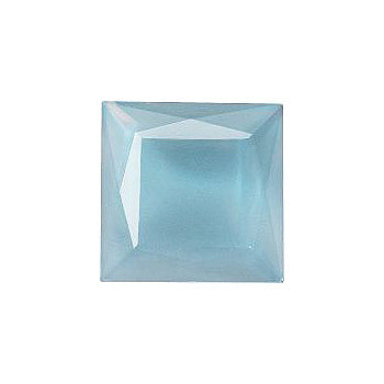 Square Faceted Pointed Back (Doublets) Crystal Glass Stone, Aqua Blue 5 Milky Colours (04030-60000-K), Czech Republic