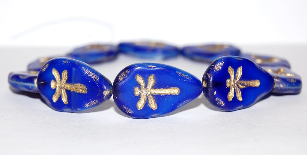 Leaf With Drahonfly Pressed Glass Beads, (37005 54202), Glass, Czech Republic