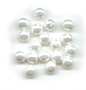 Imitation pearl glass beads round White Glass Czech Republic