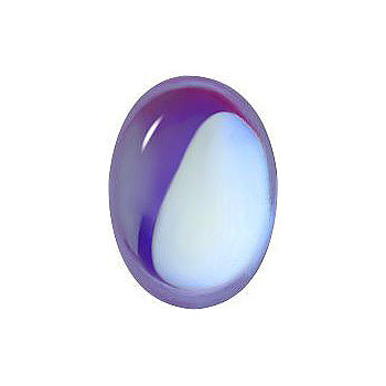 Oval Cabochons Flat Back Crystal Glass Stone, Violet 21 Transparent With Ab (20210-Abb), Czech Republic