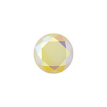 Round Faceted Pointed Back (Doublets) Crystal Glass Stone, Yellow 1 Opaque With Ab, Polished (71100-C-Abp), Czech Republic