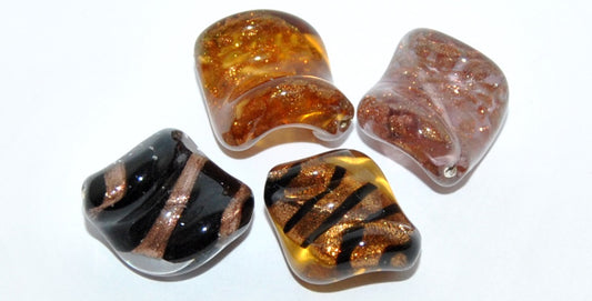 Leaf Lampwork Glass Handmade Beads, (J), Glass, Czech Republic