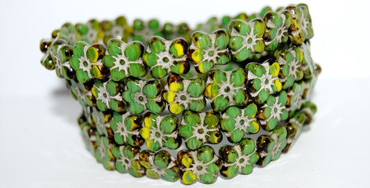 Table Cut Flower Beads Linum, 53328312 Travertin 46401 (53328312 86800 46401), Glass, Czech Republic