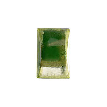 Rectangle Cabochons Flat Back Crystal Glass Stone, Yellow 2 Transparent With Gold Foil (80130-Gf), Czech Republic