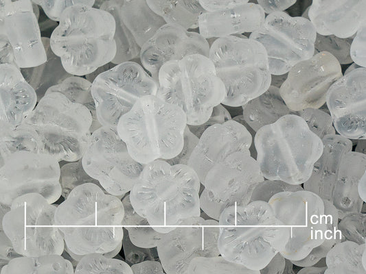 OUTLET 250g Sunset Flower Beads, 10 mm, Crystal Matte (111-79206-10x10-00030-84110)