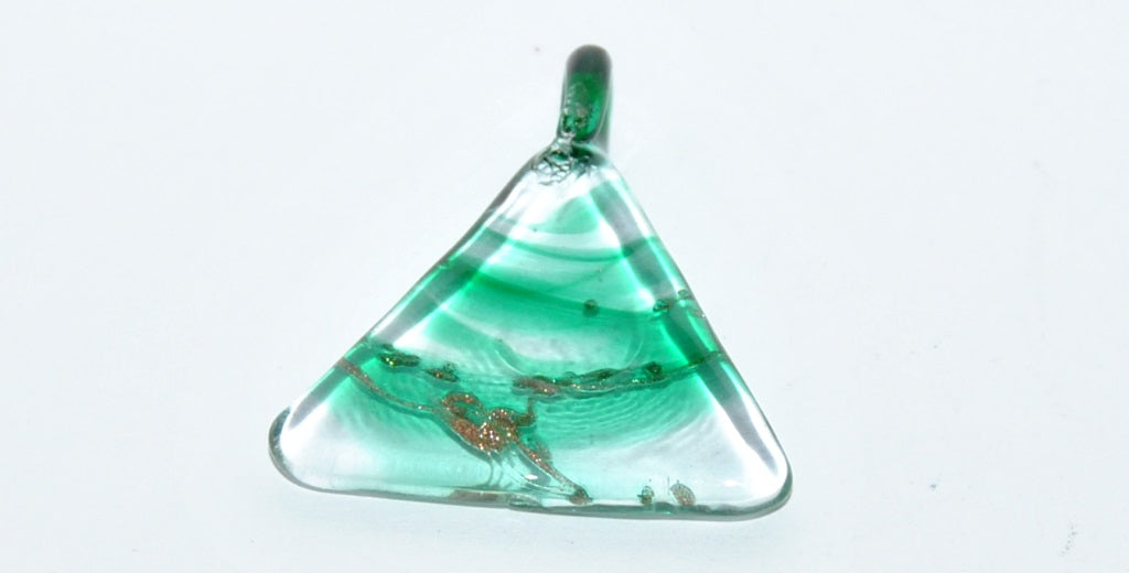 Czech Glass Hand Made Triangle Lampwork Pendant, (3630 F), Glass, Czech Republic