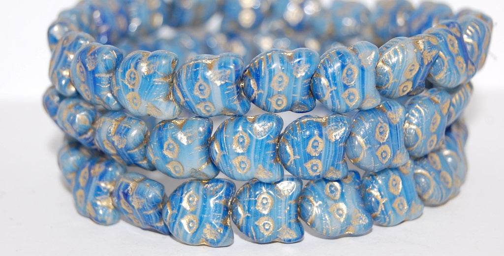 Cat Head Muzzle Pressed Glass Beads, (65010 54202), Glass, Czech Republic