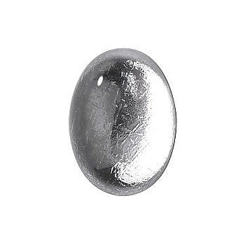 Oval Cabochons Flat Back Crystal Glass Stone, White 6 Transparent With Aluminium (000300-Al), Czech Republic