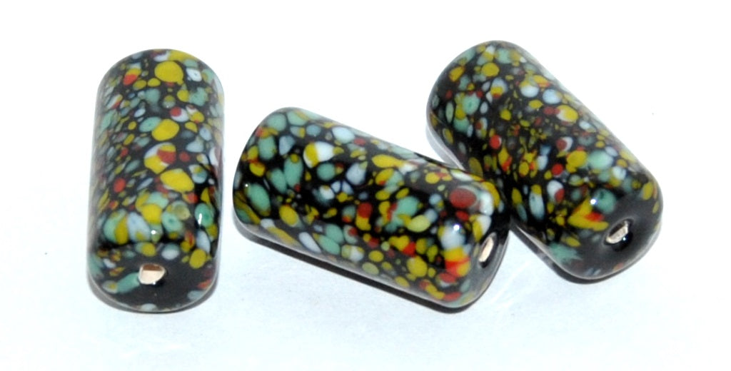 Czech Glass Hand Made Roller Tube Lampwork Beads, (L), Glass, Czech Republic