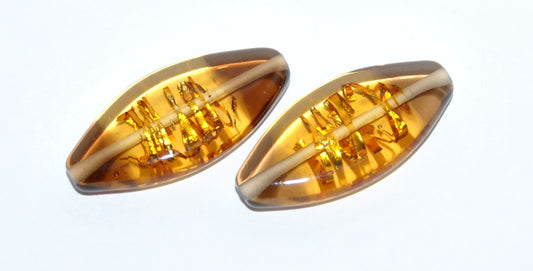 Oval Lampwork Glass Handmade Beads, (D), Glass, Czech Republic