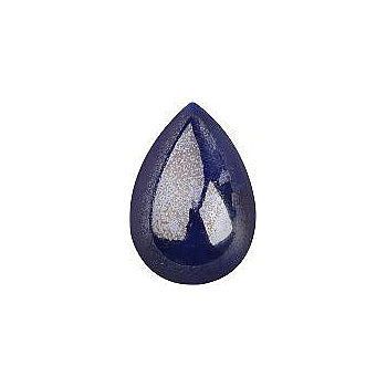 Pear Cabochons Flat Back Crystal Glass Stone, Blue 8 Opaque With Velvet (34030-V), Czech Republic